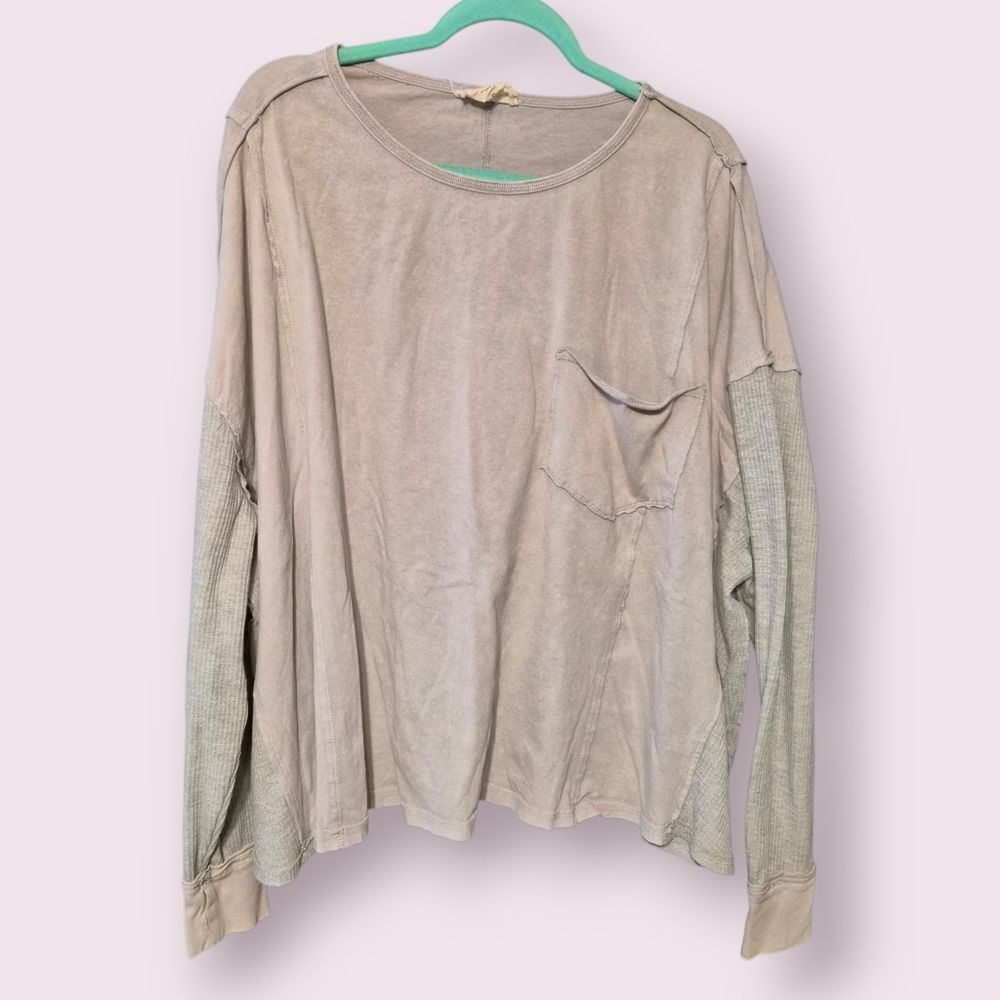 Dress Up Gray Oversized Shirt w/Pocket Women’s Medium | EUC